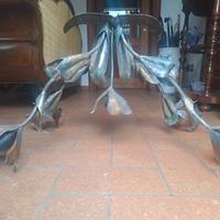 lampadari artistici  in  ferro  battuto e dipinto