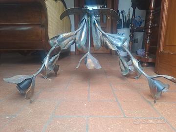 lampadari artistici  in  ferro  battuto e dipinto