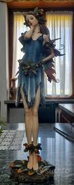 Statuina Fata Resina 54cm Ali Glitterate Viola