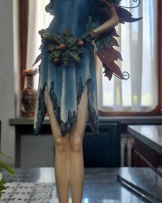 Statuina Fata Resina 54cm Ali Glitterate Viola