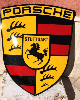 Insegna tabella smaltata PORSCHE 45x36 cm