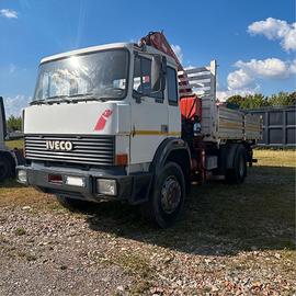 Iveco 175-24 Ribaltabile Trilaterale Con Gru