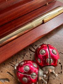 stilografica in argento massiccio placcata in oro