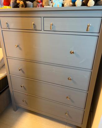 Cassettiera 6 cassetti grigia Ikea Hemnes
