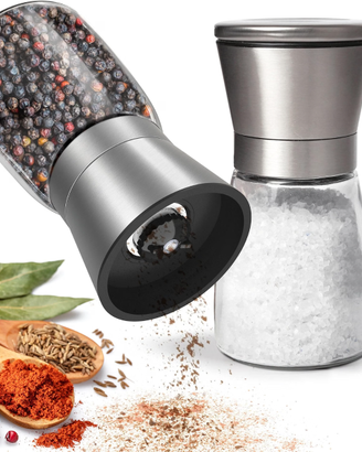 KitchenBoss Macina Sale e Pepe：2 Pezzi Macina Pepe