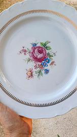 Set Tognana vintage fiori oro: 5 piattini+1 grande