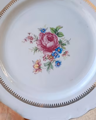 Set Tognana vintage fiori oro: 5 piattini+1 grande