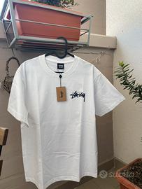 T-shirt Stussy stile Fuzzy Dice bianca taglia M.