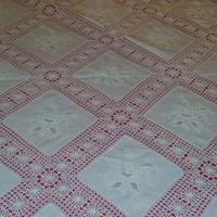 copriletto lino e uncinetto 