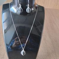 parure collana più orecchini  argento 925