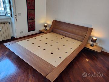 Presotto Aqua Noce letto King Size testiera curva