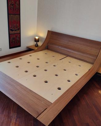 Presotto Aqua Noce letto King Size testiera curva