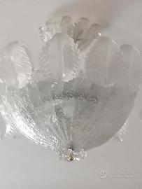 Set 3 Plafoniere Murano Vetro Artistico Lavorato a