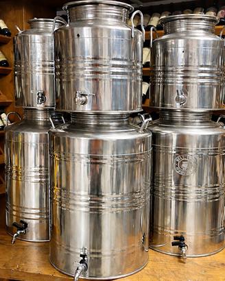 Fusti olio acciao inox 18/10 Belvivere 50L e 20L