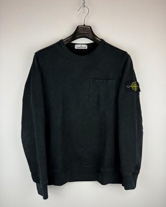 Felpa nera con taschino sul petto Stone Island