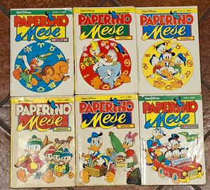 Lotto 6 Fumetti Vintage Paperino Mese anni 80