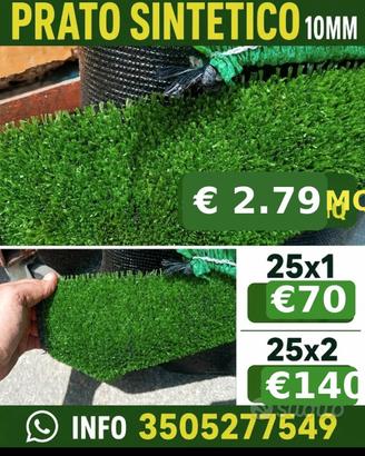 Prato sintetico drenante 10mm €2.79mq