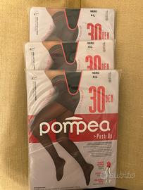 3 paia collant 30 den, neri, taglia L