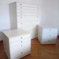Como e comodini Molteni 1080 laccato opaco bianco