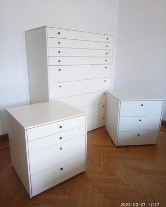 Como e comodini Molteni 1080 laccato opaco bianco