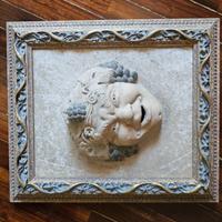 1 quadro con maschera bacco in terracotta Toscana