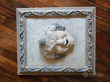 1 quadro con maschera bacco in terracotta Toscana
