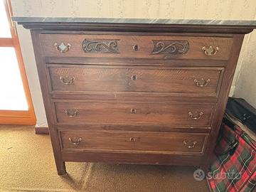 Cassettiera ripiano in marmo