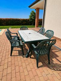 Tavolo giardino e sedie per 6 posti
