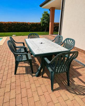 Tavolo giardino e sedie per 6 posti