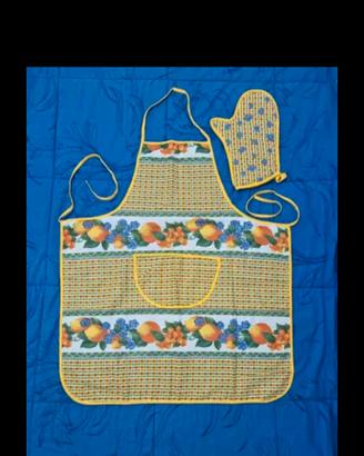 Grembiule + Guanto da Forno 100% Cotone 