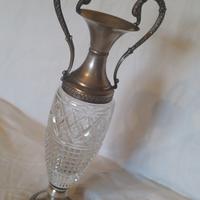 Anfora in vetro e argento, antiquariato. 
