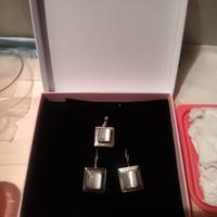 set di orecchini e ciondolo in argento 925 con pie