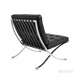 poltrona design barcellona vera pelle inossidabile