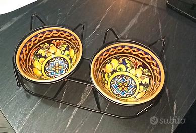 ciotoline con supporto in ferro per piccoli animal