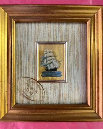 Quadretto vintage con mini dipinto originale 11x15