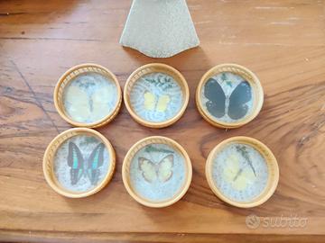 Set sottobicchiere 6 pezzi vintage+ statuetta 