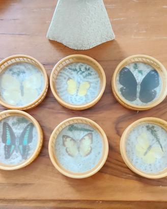 Set sottobicchiere 6 pezzi vintage+ statuetta 