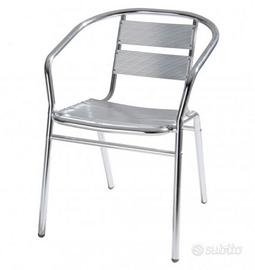 4 sedie alluminio bar pasticceria giardino casa  v