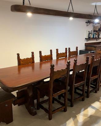 ARREDO COMPLETO PER TAVERNA IN LEGNO MASSELLO