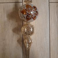 Pendente albero di Natale vetro dorato