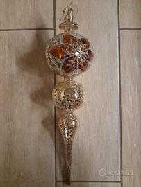 Pendente albero di Natale vetro dorato