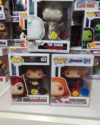 Lotto 3 Funko Pop Wanda + Vision Glow in the Dark