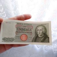 Banconota 5000 lire Colombo 1 caravella 