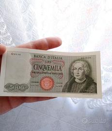Banconota 5000 lire Colombo 1 caravella 