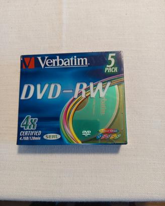 DVD-RW COLORATI conf.5 PZ. Verbatim originale 