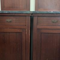 Coppia Comodini Vintage in Legno e piano in marmo
