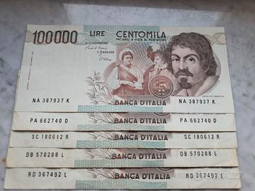 100000 Lire Caravaggio 1983