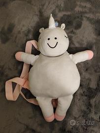zainetto in peluche a forma di unicorno