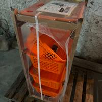 Carrello in legno cucina 4 ceste Frutta verdura