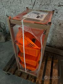 Carrello in legno cucina 4 ceste Frutta verdura